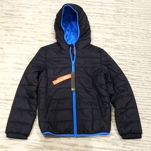Black ⚫ and blue 🔵 Joe Fresh bubble jacket. Size: L/G (10-12) Kids. NWT